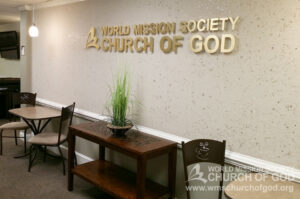 World Mission Society Church of God, Burke, Virginia, VA, WMSCOG, Interior, Welcome Area, Sign