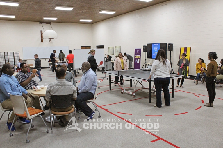 Ping-pong night had a great turnout, with guests enjoying game of table tennis and Bible studies simultaneously.